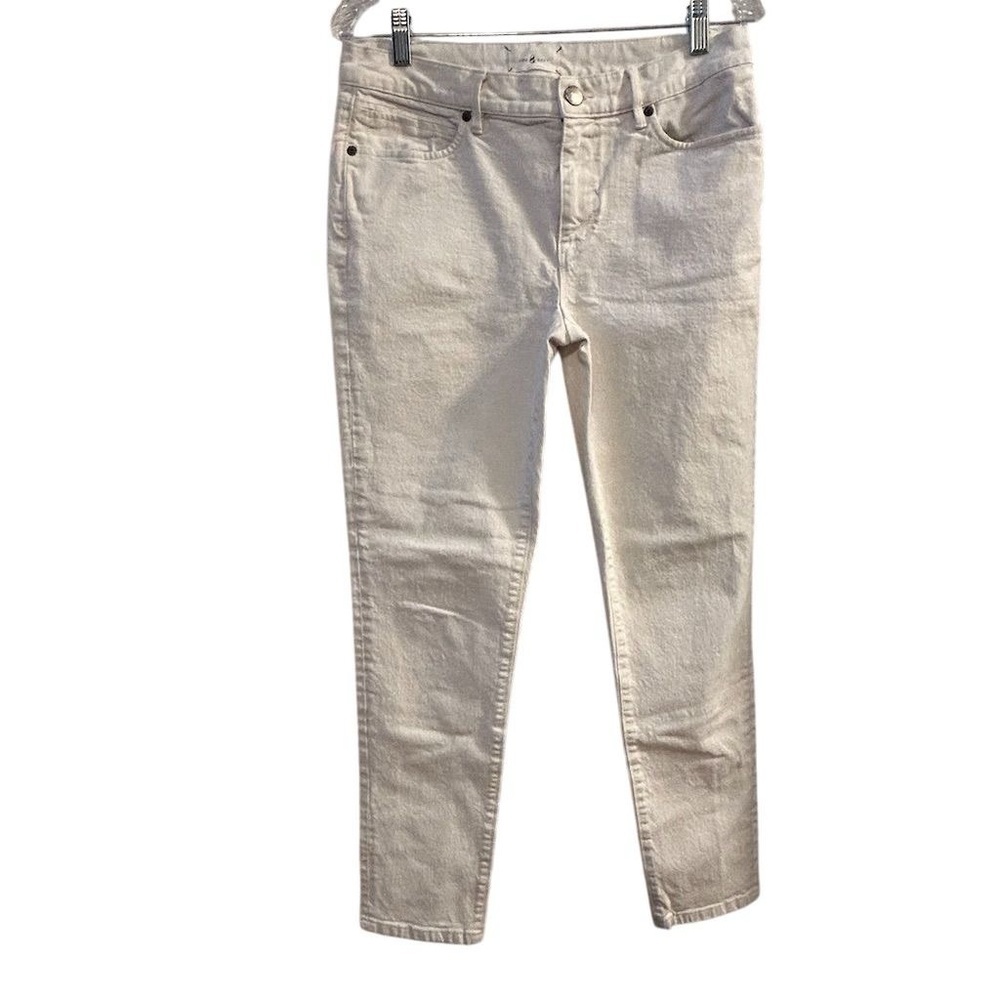 Lou & Grey Women's Slouchy Skinny Jeans White‎ Size 28 Mid Rise Denim